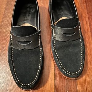 Johnston & Murphy Navy Blue Suede and Leather Loafers